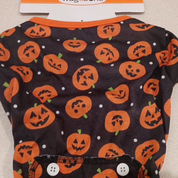 Dog Halloween Jack O Lantern Pumpkin Onesies, Small/Med - Picture 2 of 4